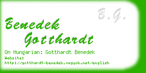 benedek gotthardt business card